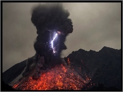 Ogień, Erupcja, Wulkan, Dym